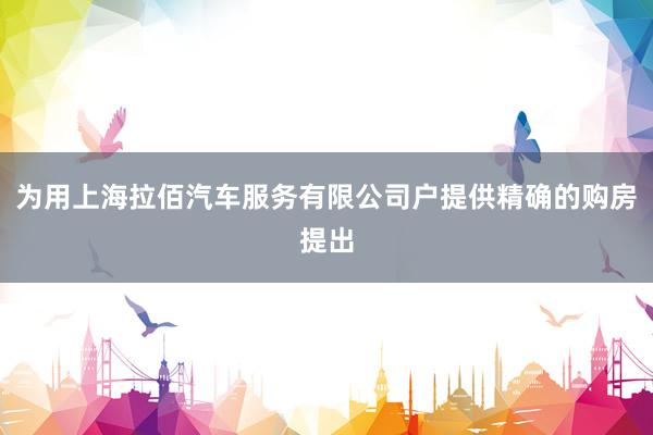 为用上海拉佰汽车服务有限公司户提供精确的购房提出
